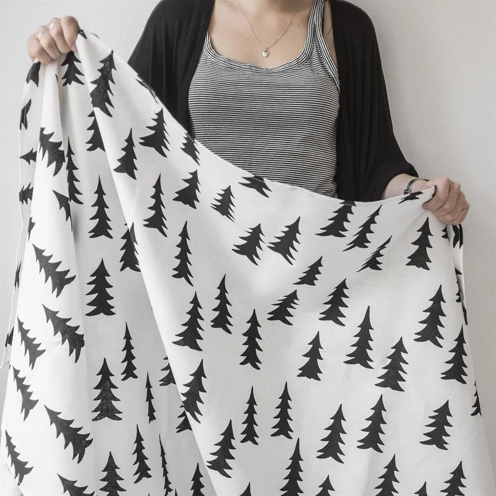 Tkanina Gran , biały - czarny Fine Little Day