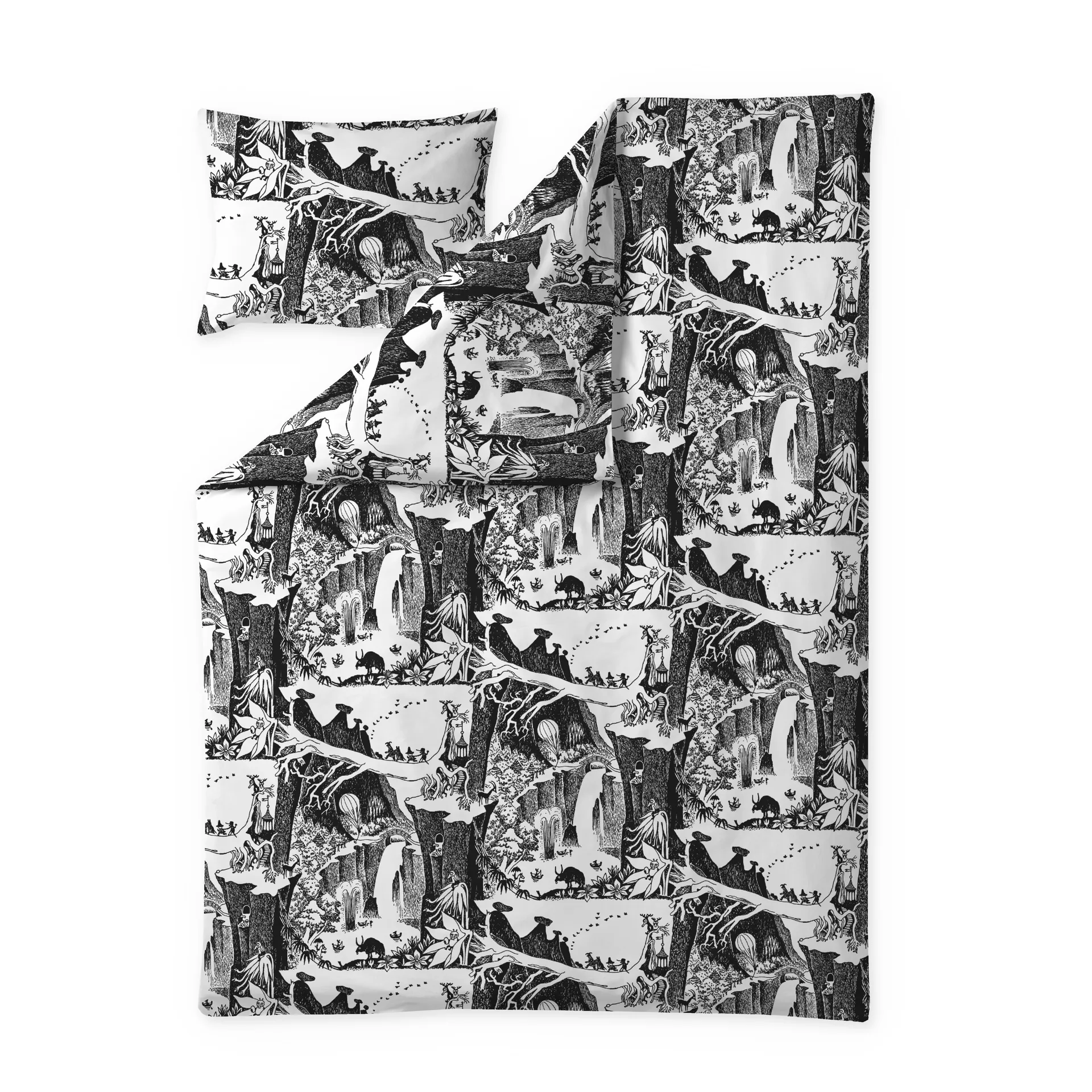 Zestaw pościeli Przygody Muminka, Czarnobiały Finlayson
