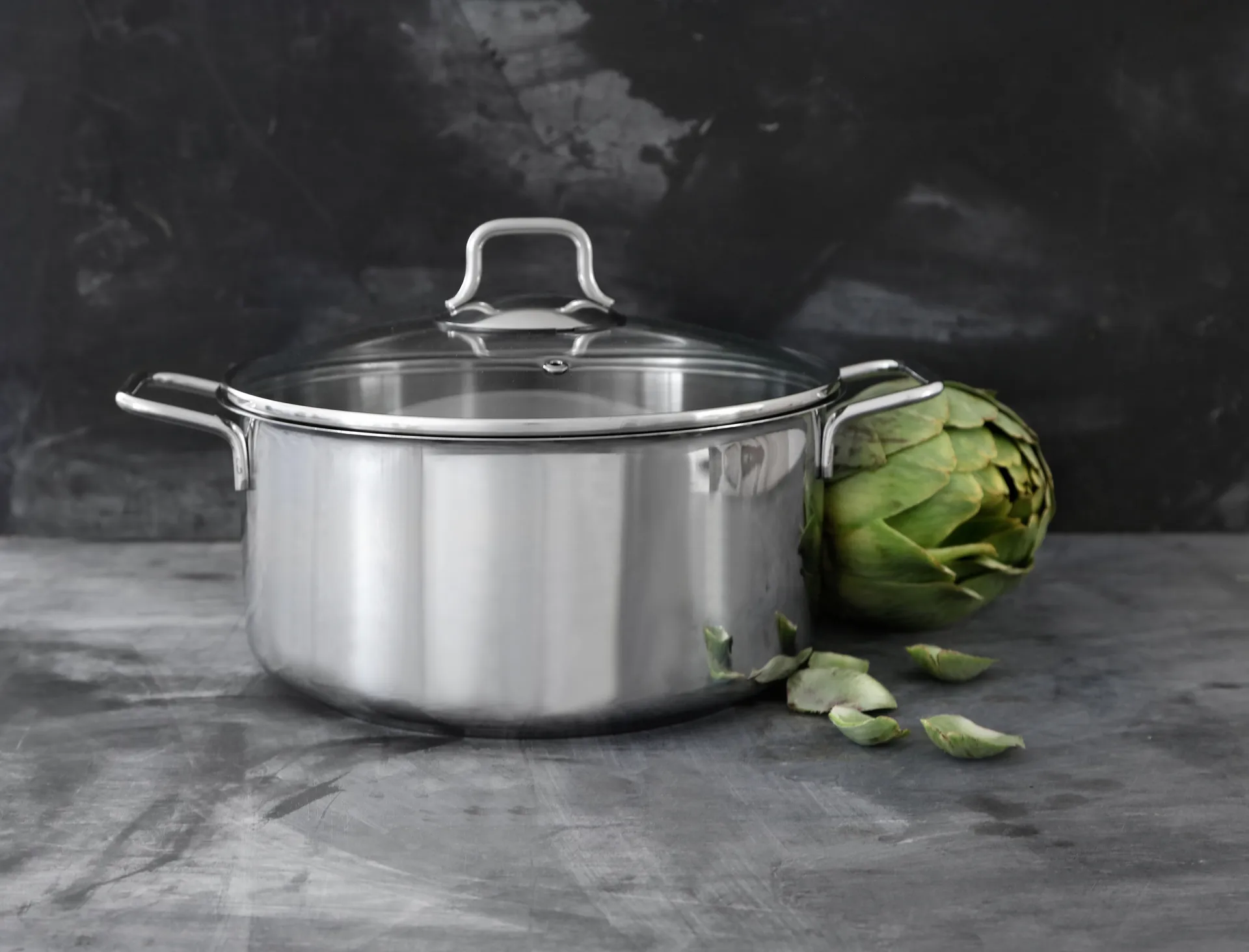 Fiskars zestaw garnków i patelnia ze szklaną pokrywą 3 części, Stal nierdzewna Fiskars