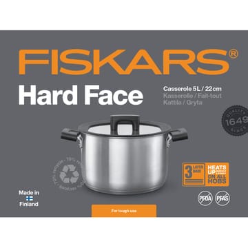 Garnek Hard Face Steel z pokrywą - 5 L - Fiskars