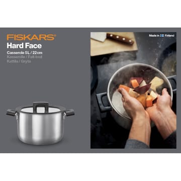 Garnek Hard Face Steel z pokrywą - 5 L - Fiskars