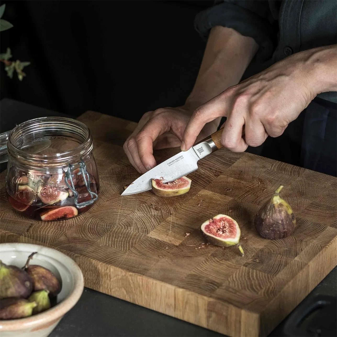 Norden nóż szefa kuchni + nóż do warzyw zestaw noży 2-częściowy, Stal nierdzewna-brzoza Fiskars