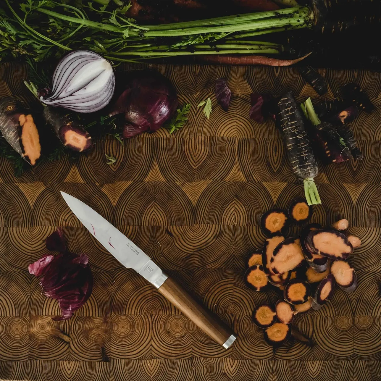 Norden nóż szefa kuchni + nóż do warzyw zestaw noży 2-częściowy, Stal nierdzewna-brzoza Fiskars