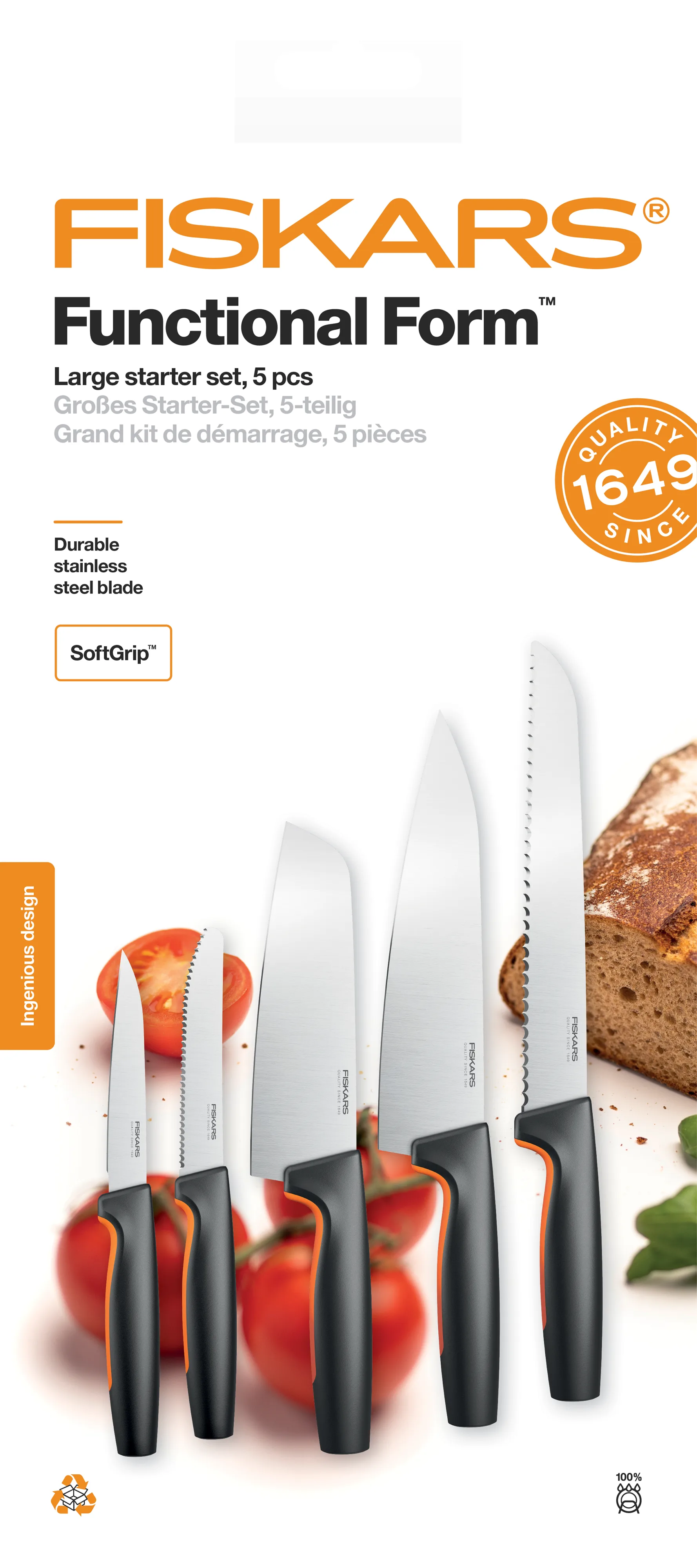 Zestaw noży Functional Form duży, 5 części Fiskars