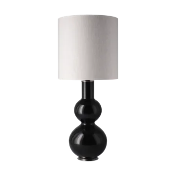 Lampa stołowa Augusta czarna podstawa - Babel Beige M - Flavia Lamps