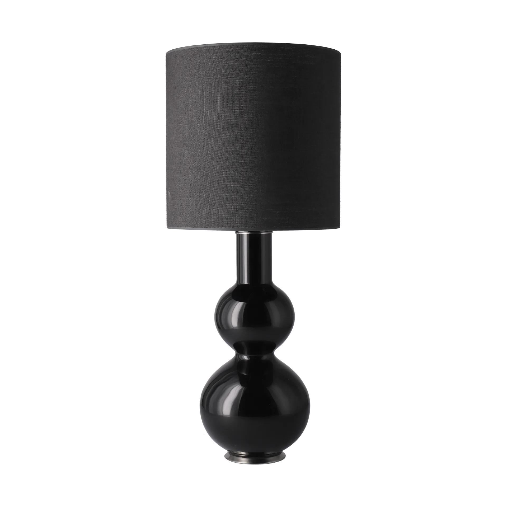 Lampa stołowa Augusta czarna podstawa, Lino Negro M Flavia Lamps