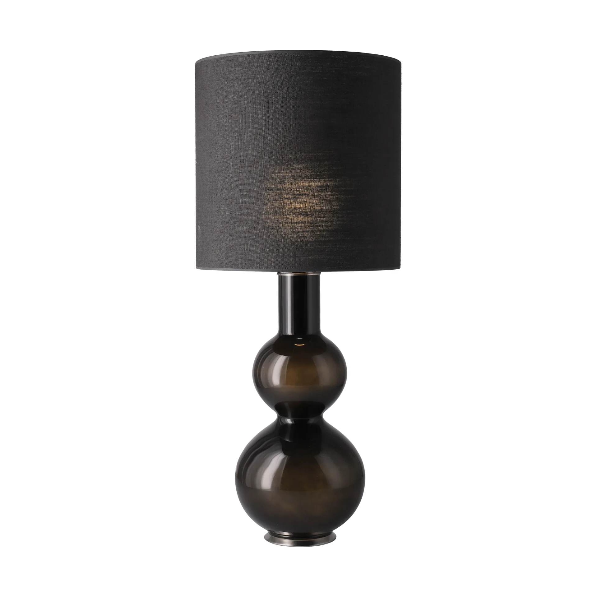 Lampa stołowa Augusta czarna podstawa, Lino Negro M Flavia Lamps