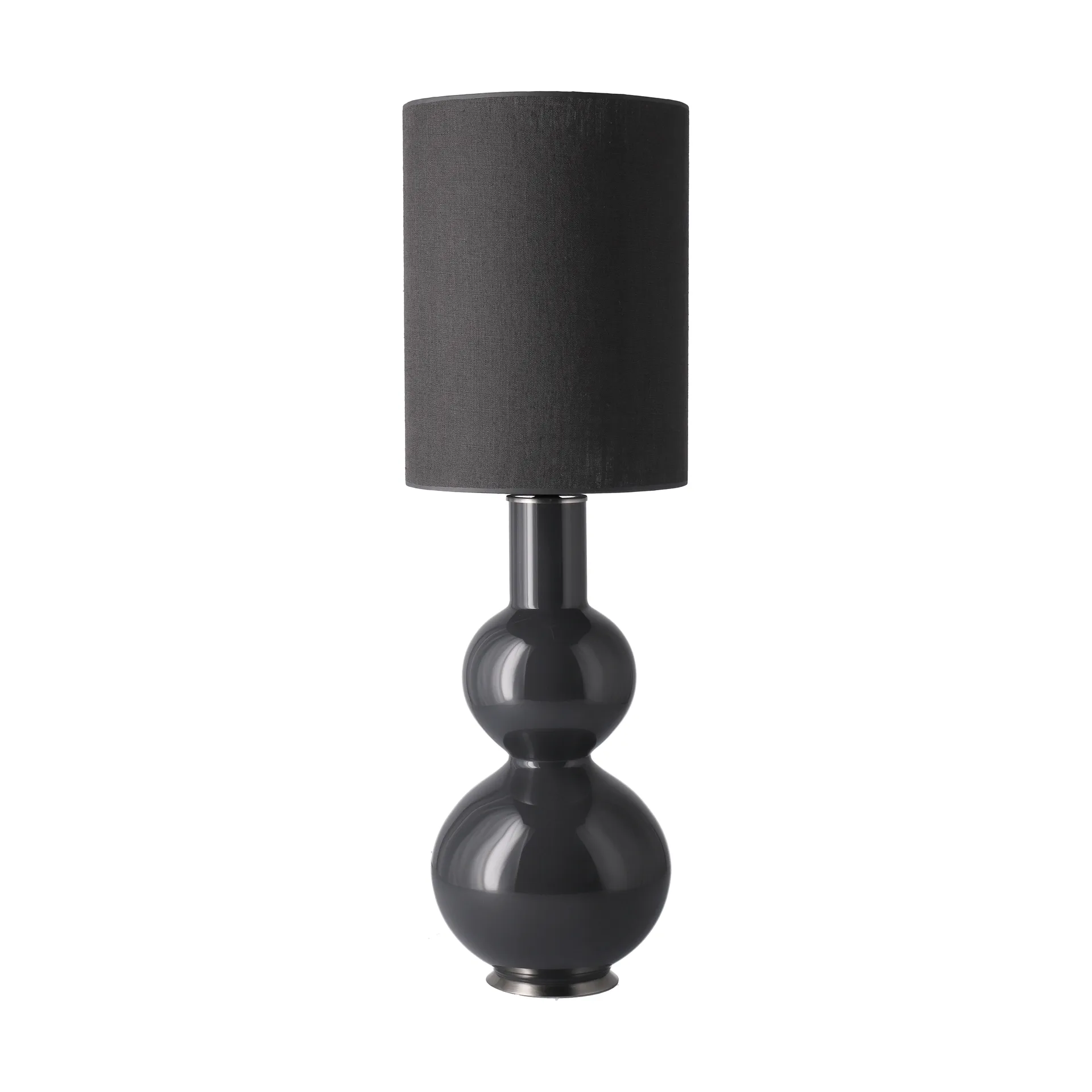 Lampa stołowa Augusta szara podstawa, Lino Negro L Flavia Lamps