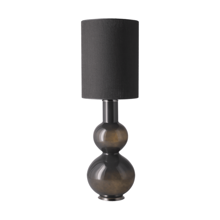 Lampa stołowa Augusta szara podstawa, Lino Negro L Flavia Lamps