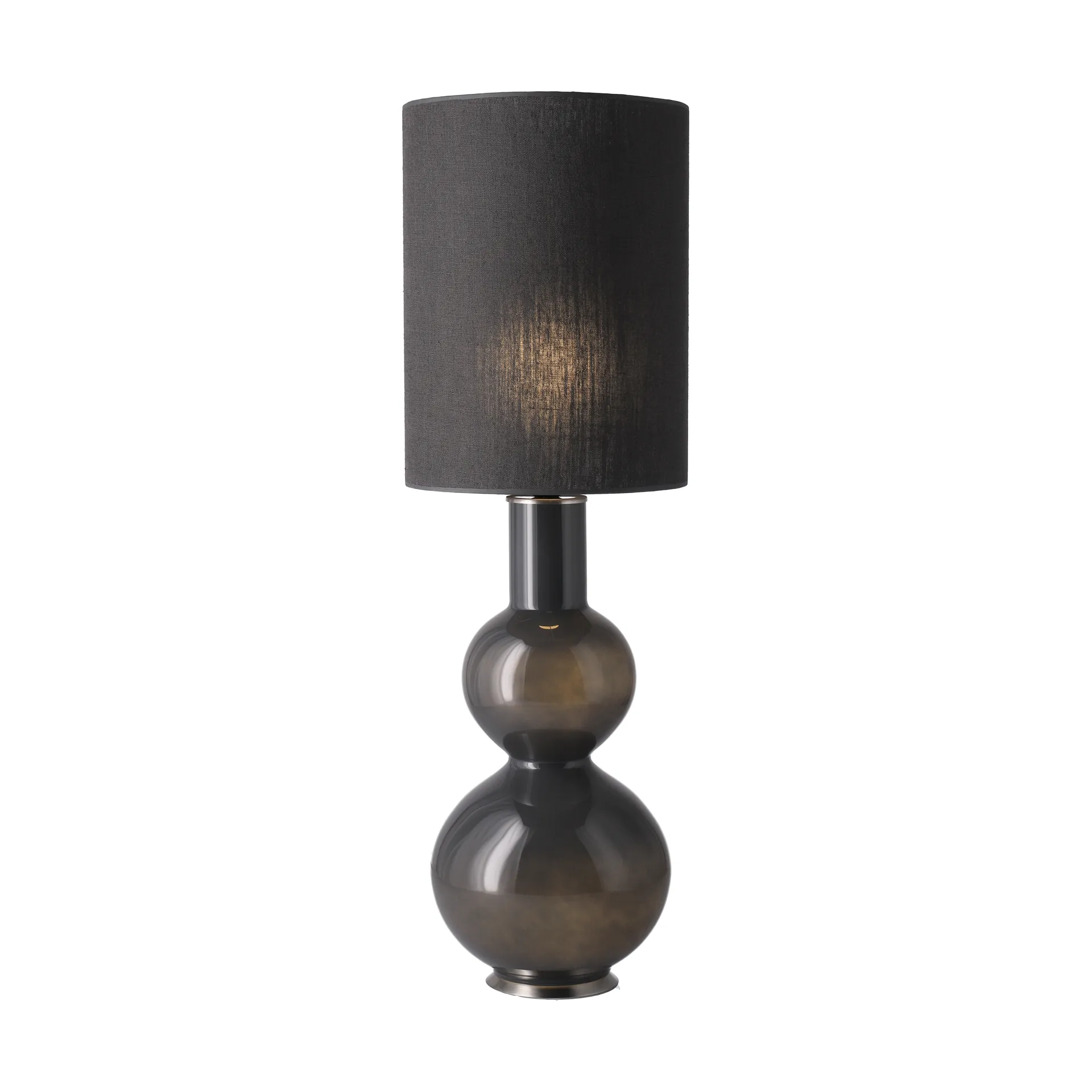 Lampa stołowa Augusta szara podstawa, Lino Negro L Flavia Lamps