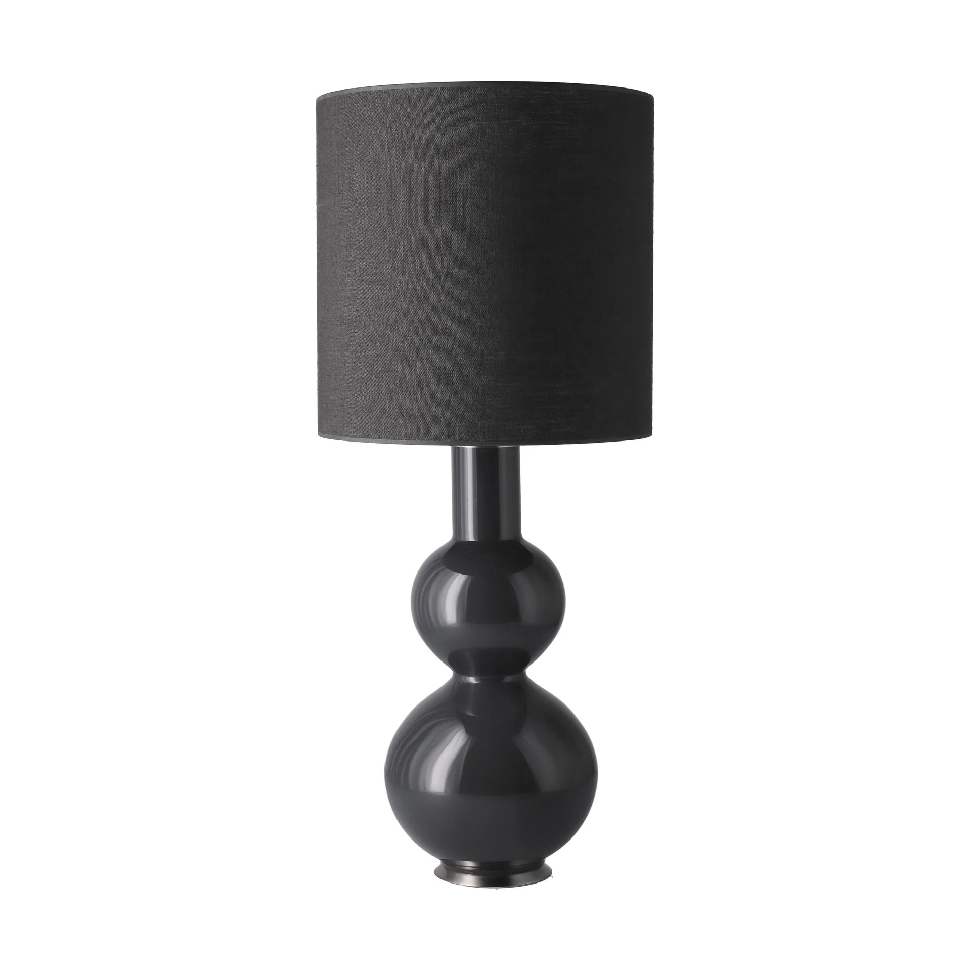 Lampa stołowa Augusta szara podstawa, Lino Negro M Flavia Lamps