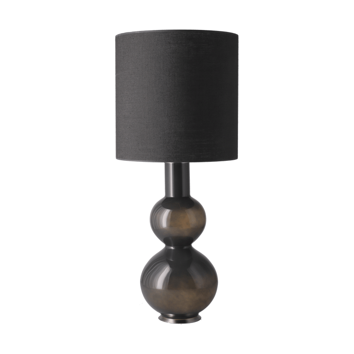 Lampa stołowa Augusta szara podstawa, Lino Negro M Flavia Lamps