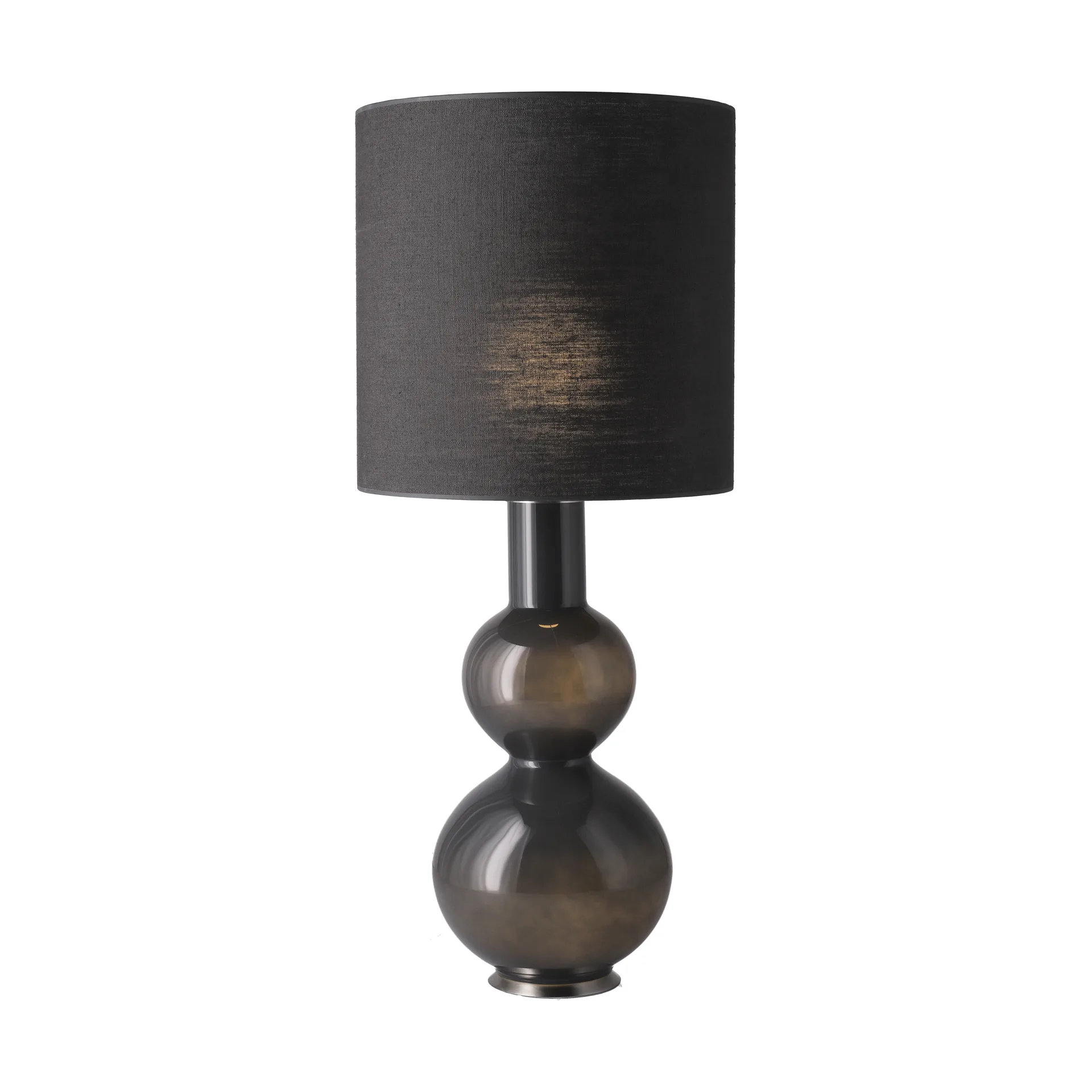 Lampa stołowa Augusta szara podstawa, Lino Negro M Flavia Lamps