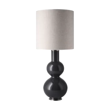 Lampa stołowa Augusta szara podstawa - London Beige M - Flavia Lamps