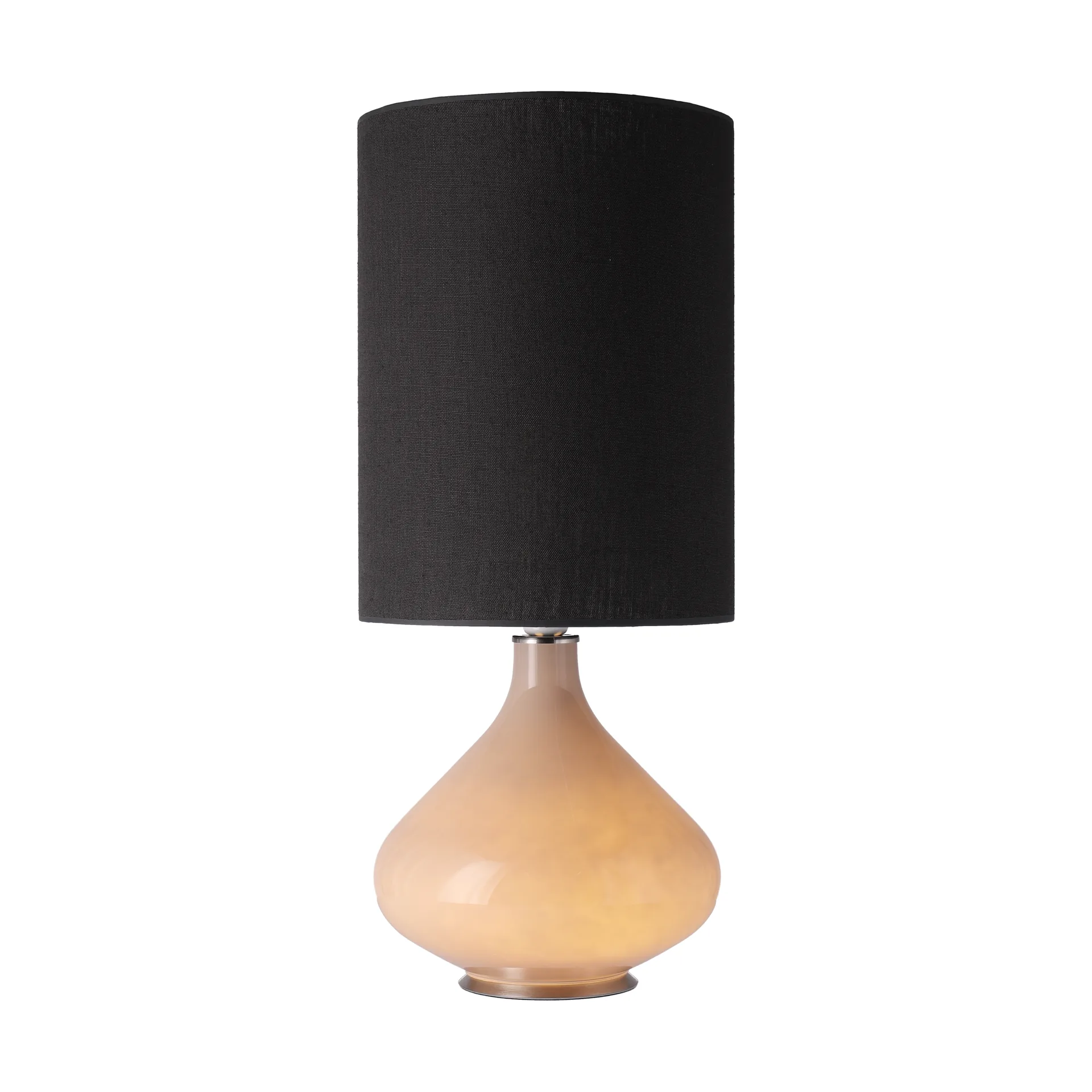 Lampa stołowa Flavia, beżowa podstawa, Lino Negro L Flavia Lamps