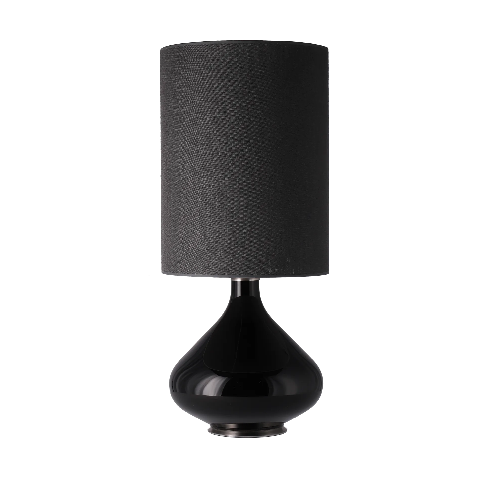 Lampa stołowa Flavia, czarna podstawa, Lino Negro L Flavia Lamps