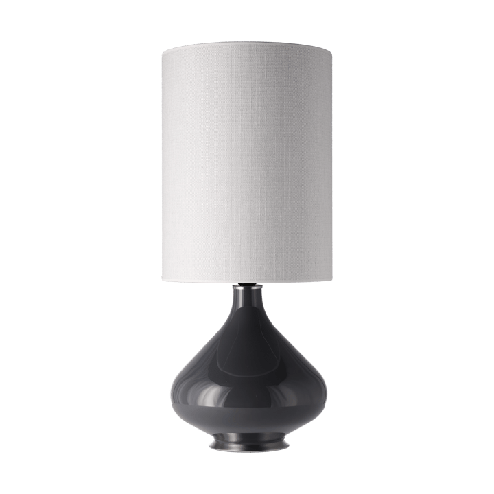 Lampa stołowa Flavia, szara podstawa - Babel Beige L - Flavia Lamps