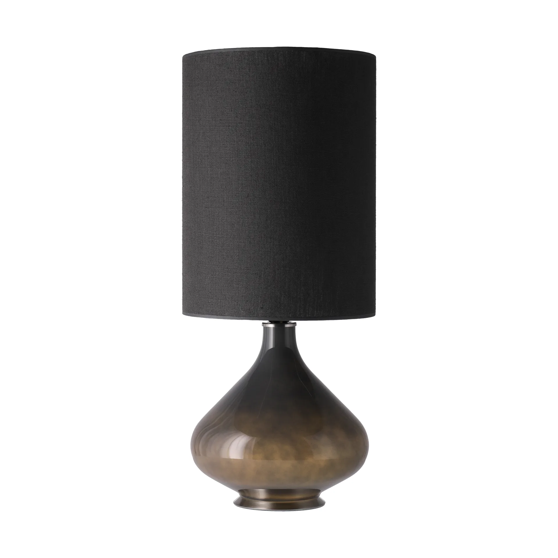 Lampa stołowa Flavia, szara podstawa, Lino Negro L Flavia Lamps