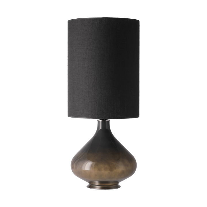 Lampa stołowa Flavia, szara podstawa, Lino Negro L Flavia Lamps