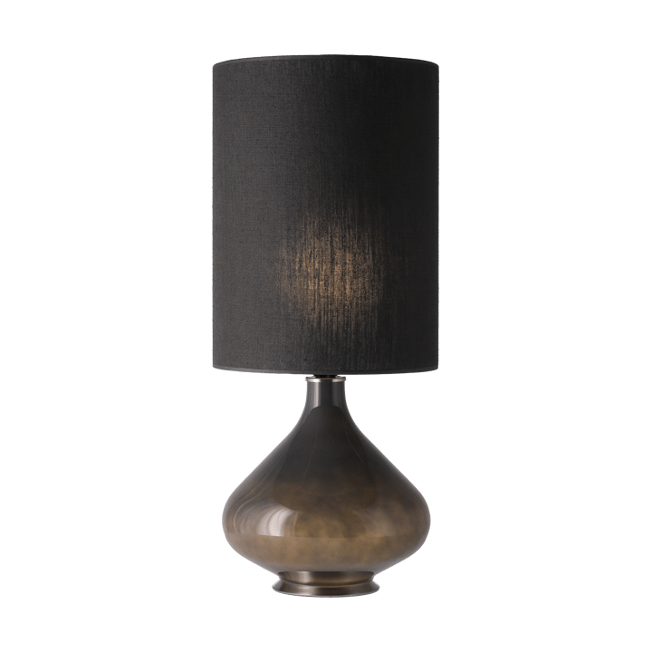 Lampa stołowa Flavia, szara podstawa, Lino Negro L Flavia Lamps