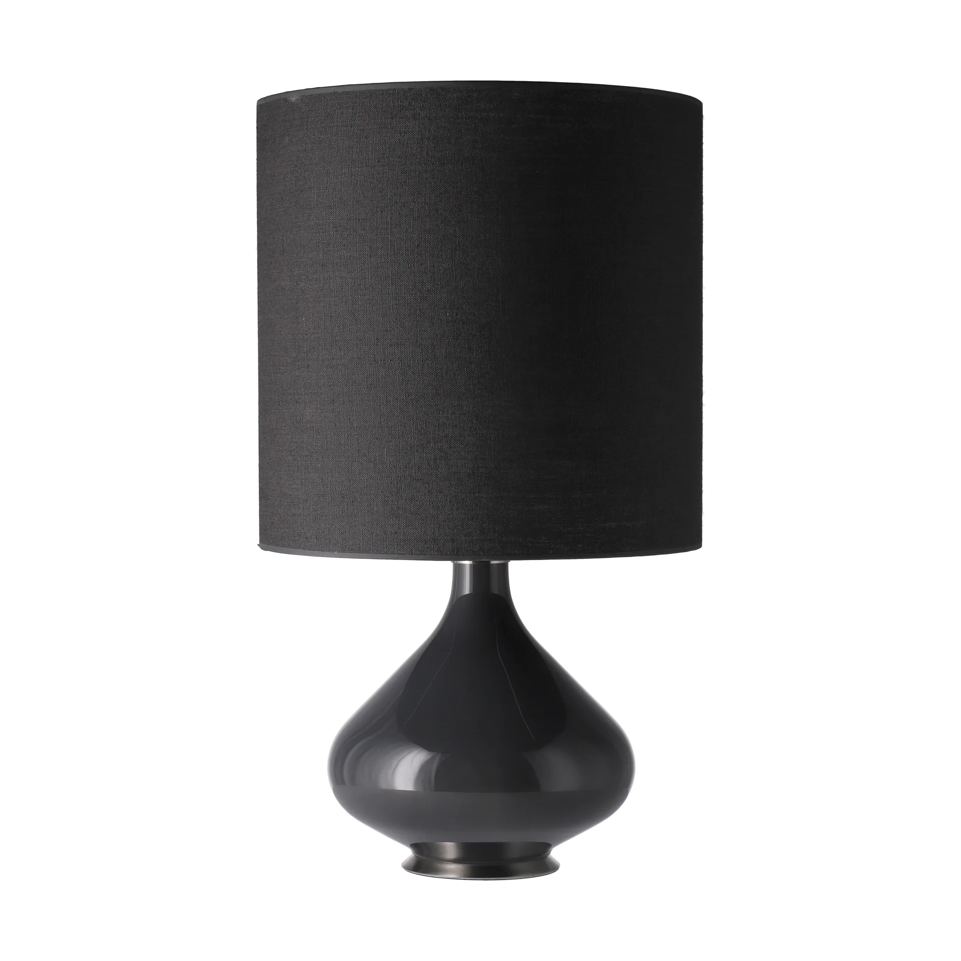 Lampa stołowa Flavia, szara podstawa, Lino Negro M Flavia Lamps