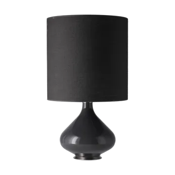 Lampa stołowa Flavia, szara podstawa - Lino Negro M - Flavia Lamps