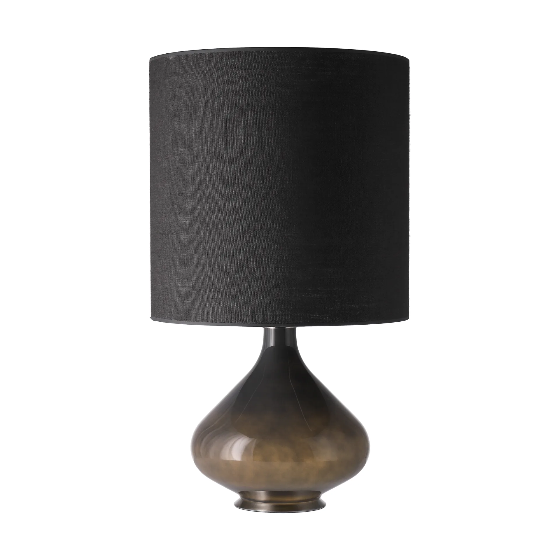 Lampa stołowa Flavia, szara podstawa, Lino Negro M Flavia Lamps