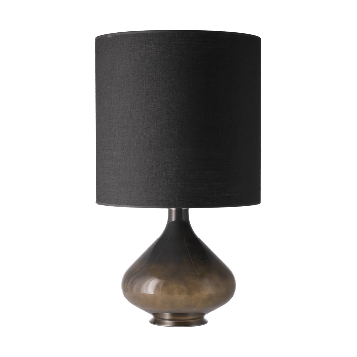Lampa stołowa Flavia, szara podstawa, Lino Negro M Flavia Lamps