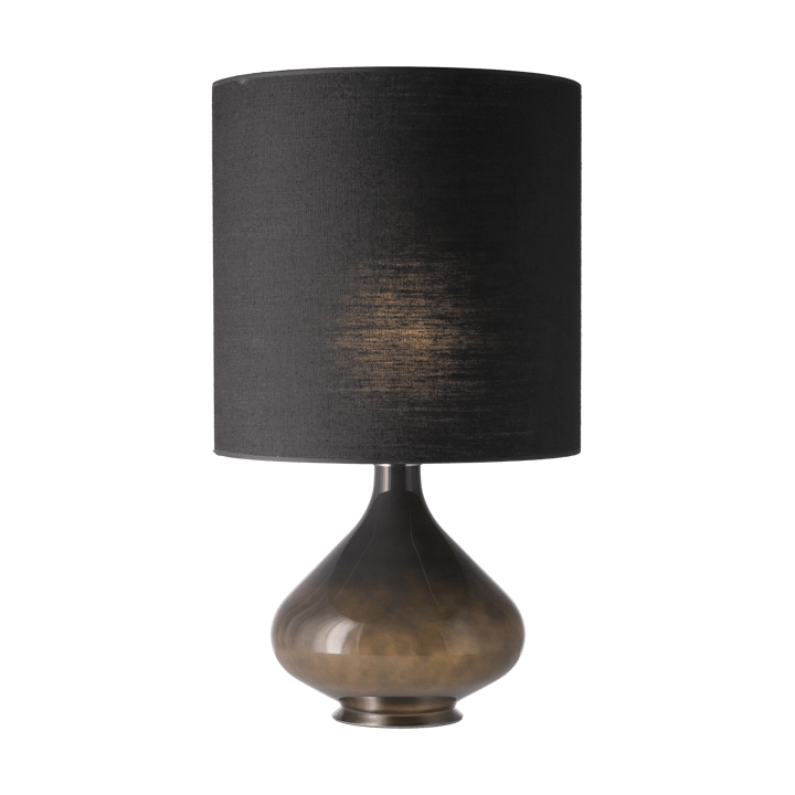 Lampa stołowa Flavia, szara podstawa, Lino Negro M Flavia Lamps