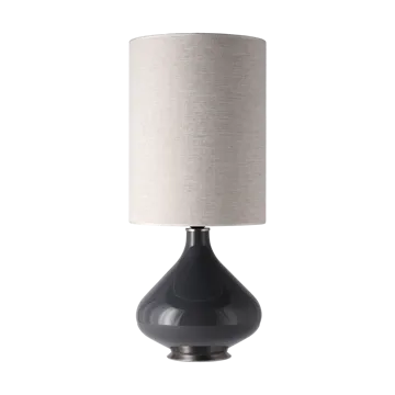 Lampa stołowa Flavia, szara podstawa - London Beige L - Flavia Lamps