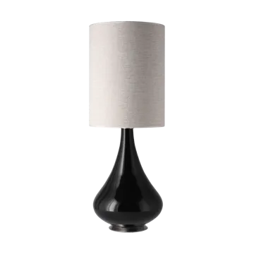 Lampa stołowa Renata, czarna podstawa - London Beige L - Flavia Lamps