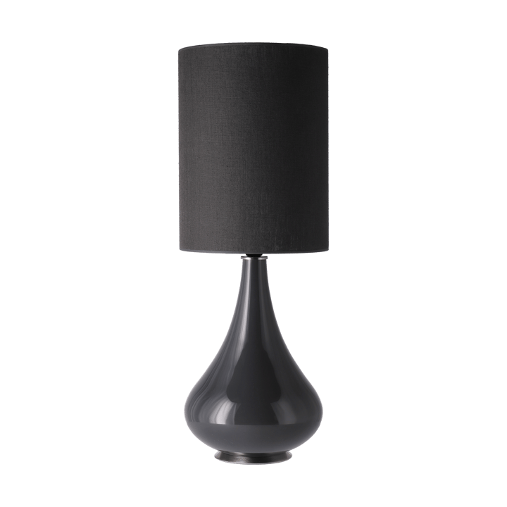 Lampa stołowa Renata, szara podstawa, Lino Negro L Flavia Lamps