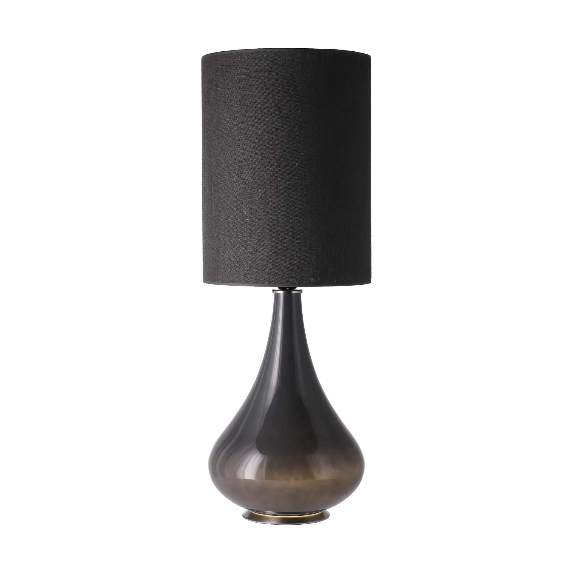 Lampa stołowa Renata, szara podstawa, Lino Negro L Flavia Lamps