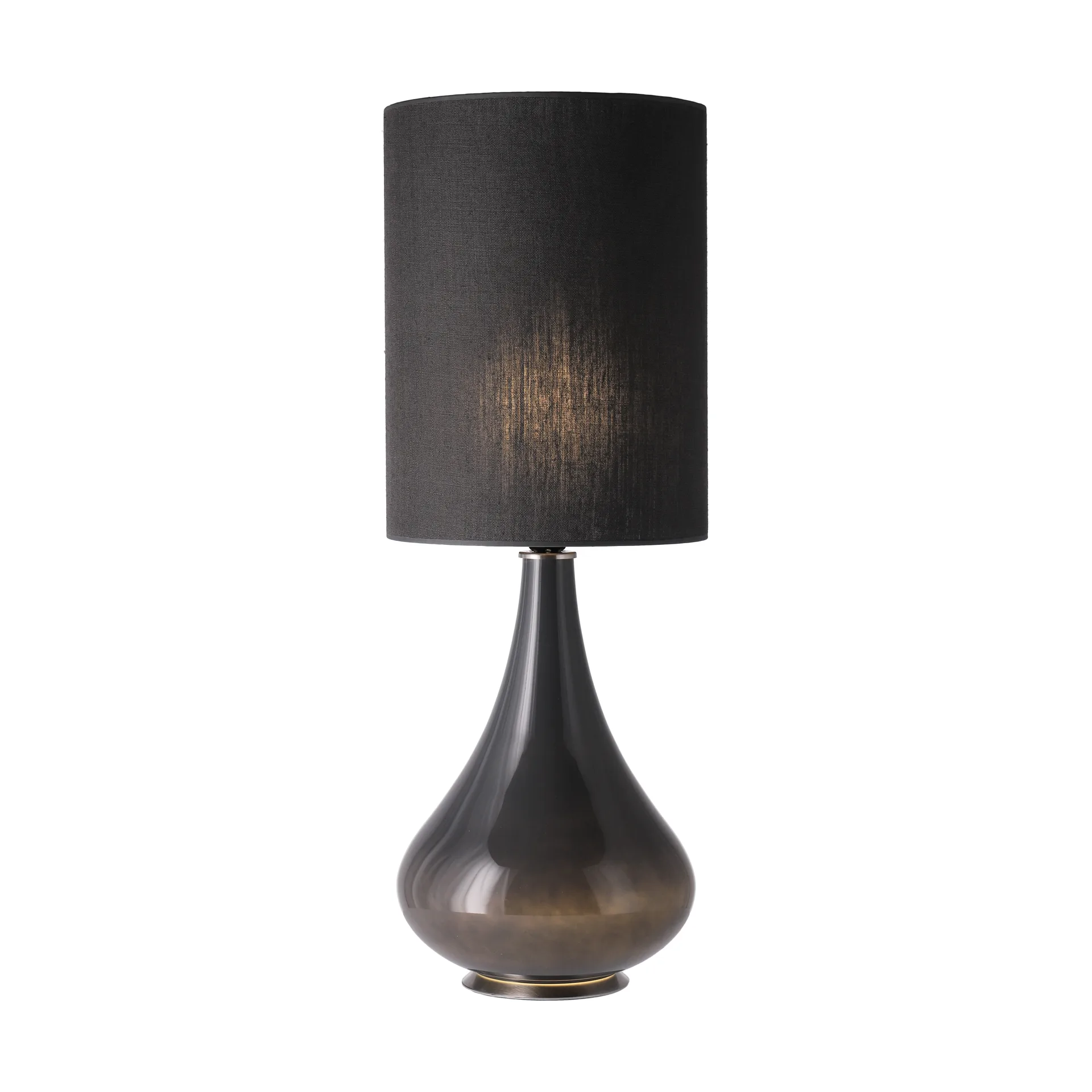 Lampa stołowa Renata, szara podstawa, Lino Negro L Flavia Lamps