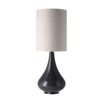 Lampa stołowa Renata, szara podstawa - London Beige L - Flavia Lamps