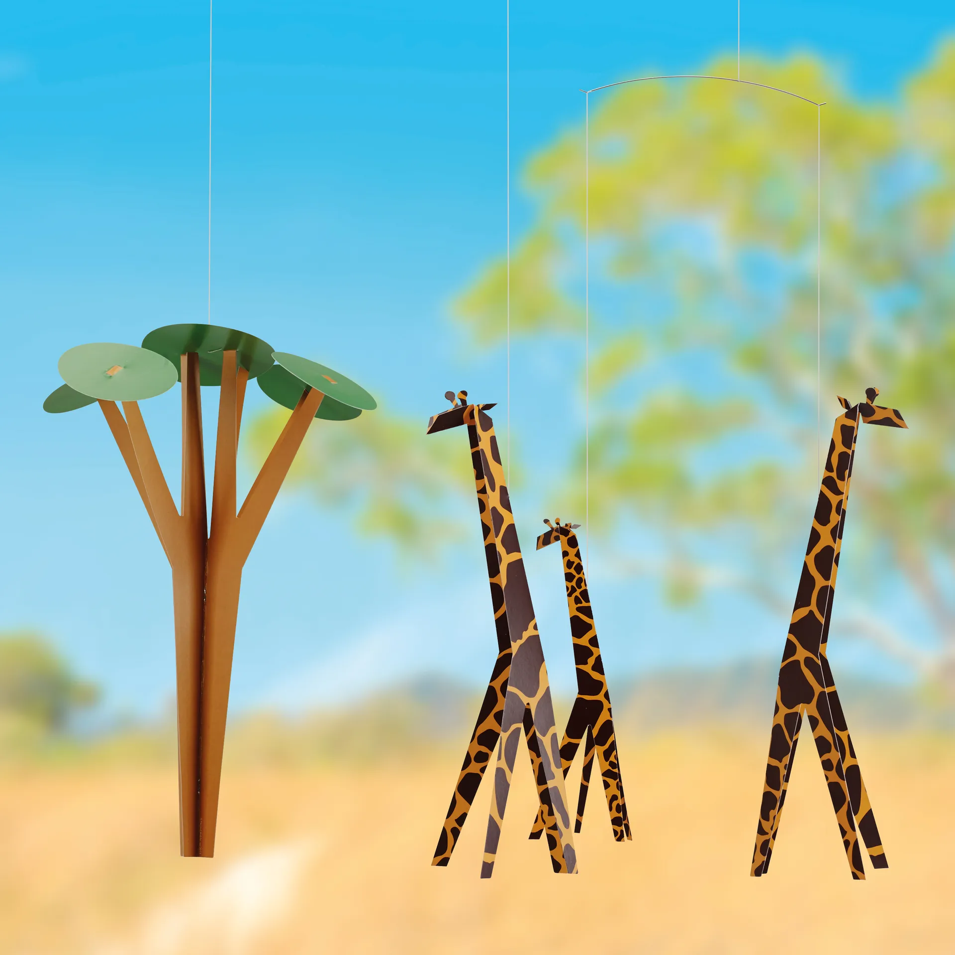 Giraffes on the Savannah ruszająca się dekoracja, Multi Flensted Mobiles
