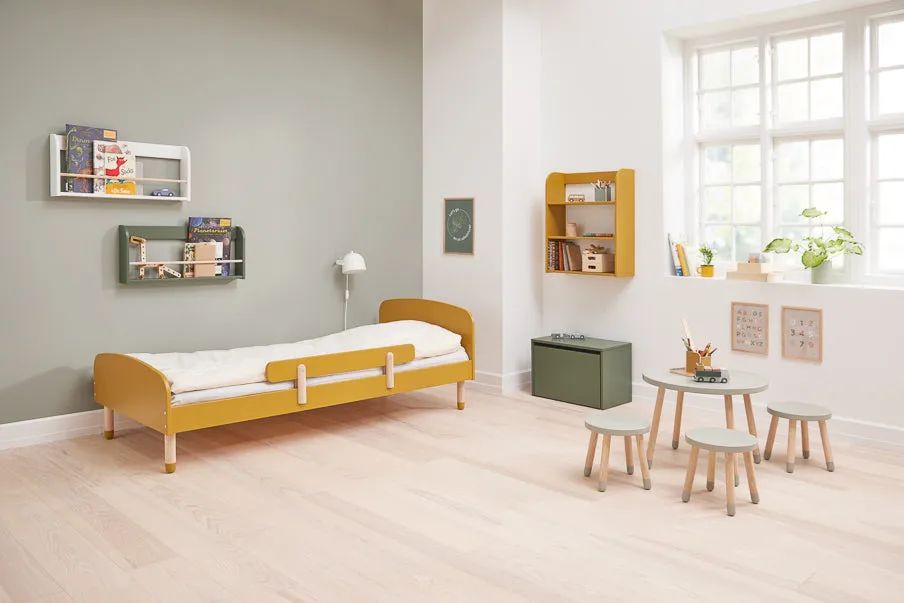 Łóżko Dots z barierką 96x204 cm, Żółte FLEXA