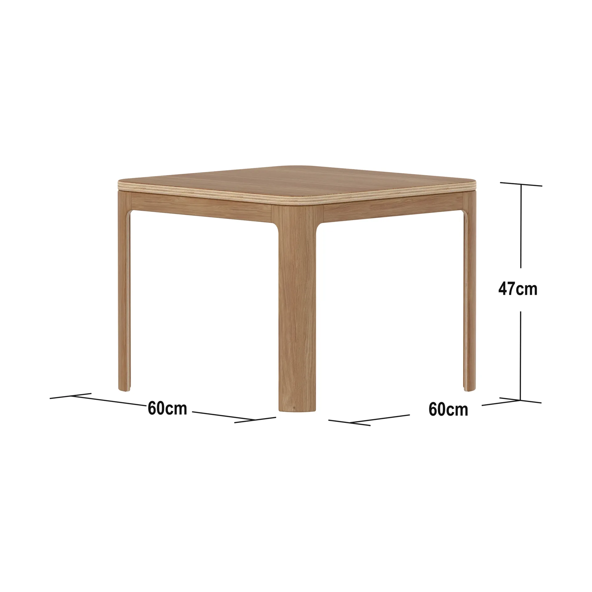 Stół Nova 47x60x60 cm, Fornir dębowy FLEXA