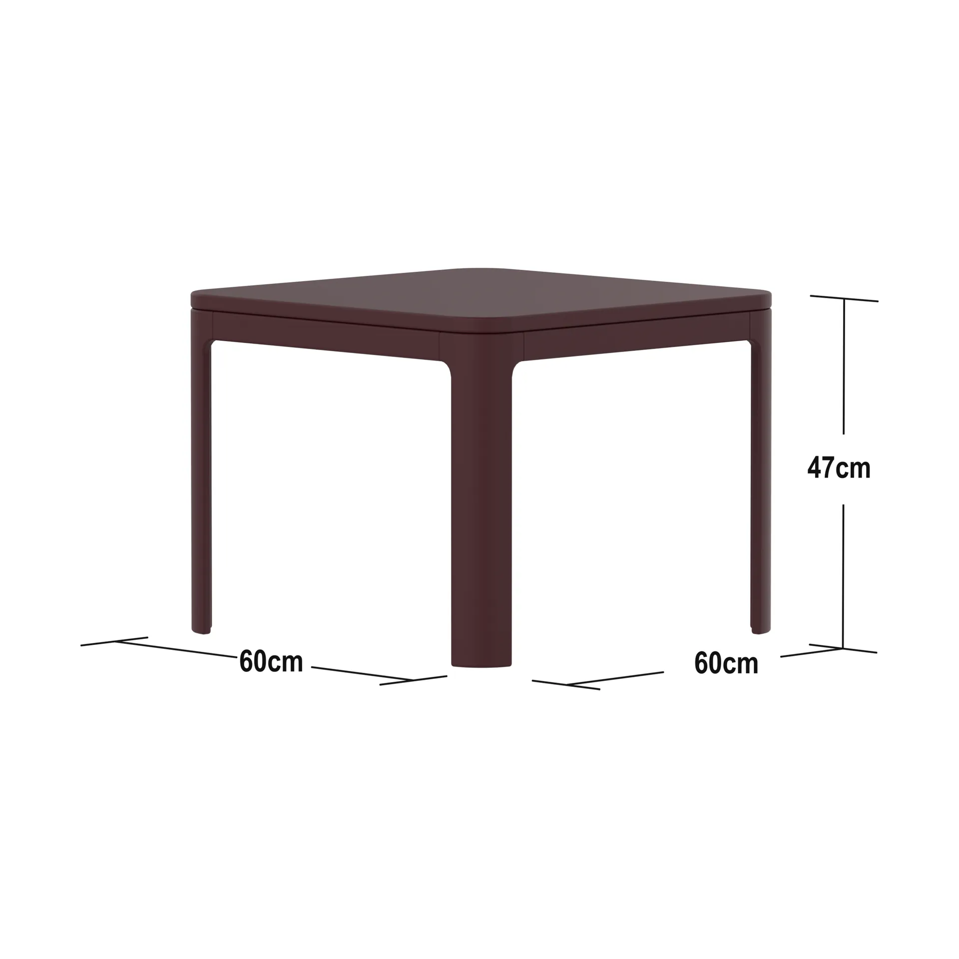 Stół Nova 47x60x60 cm, Pomegranate Plywood FLEXA