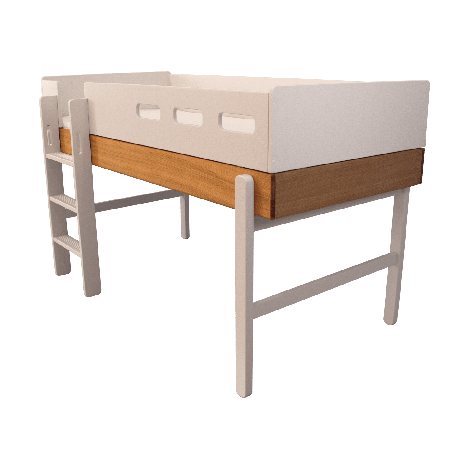 FLEXA Wysokie łóżko Popsicle Dąb-Cream | Skandynawski Design | Beżowy