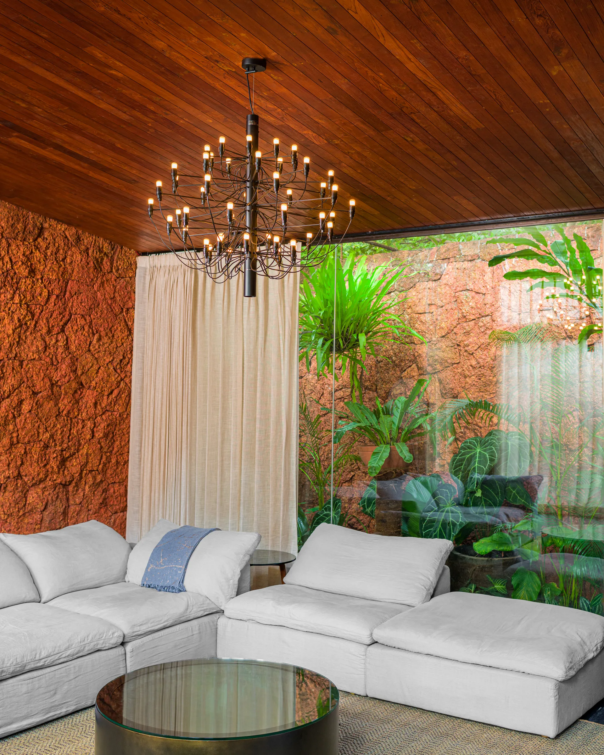 2097 Sarfatti żyrandol, Czarny matowy 50 lamps Flos