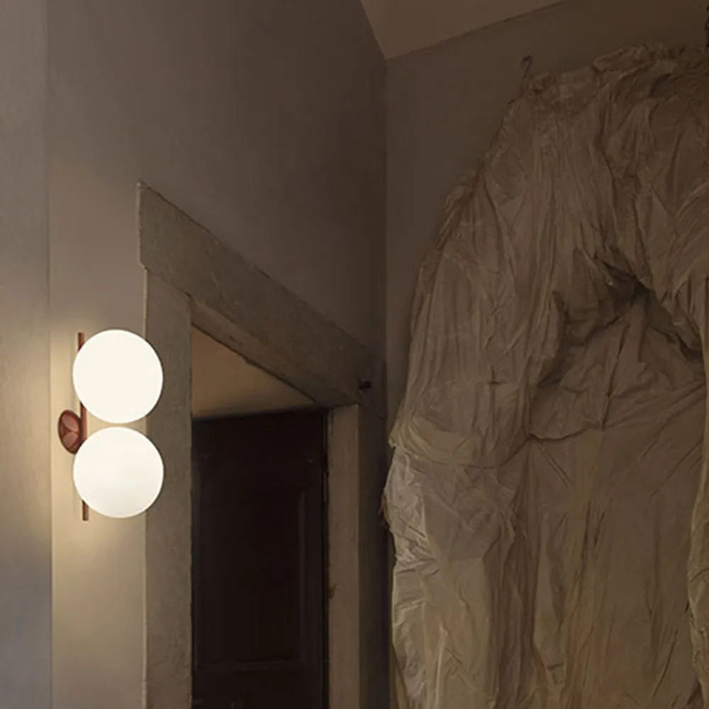 Kinkiet IC lights C/W2 Double, Burgund, opal Flos