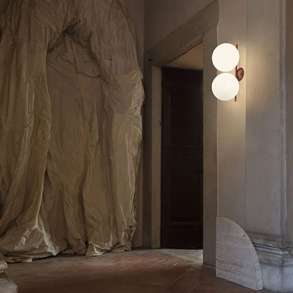 Kinkiet IC lights C/W2 Double, Burgund, opal Flos