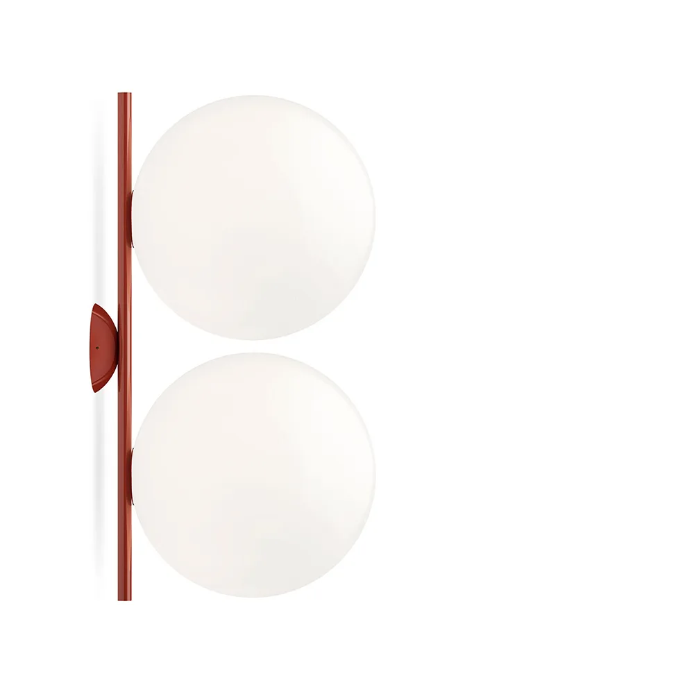 Kinkiet IC lights C/W2 Double, Burgund, opal Flos