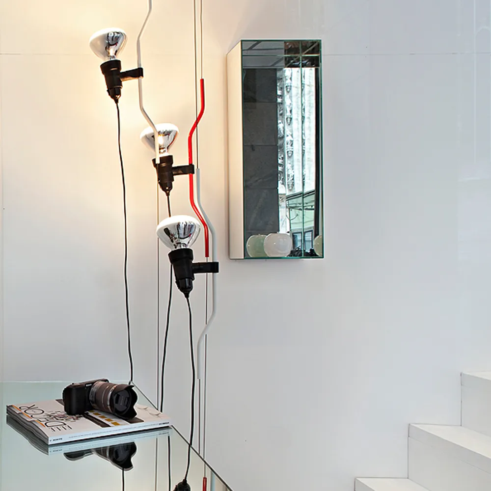 Lampa podłogowa i sufitowa Parentesi, Nickel Flos