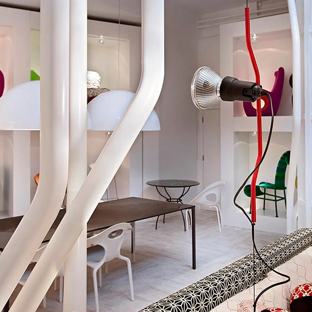 Lampa podłogowa i sufitowa Parentesi, Nickel Flos