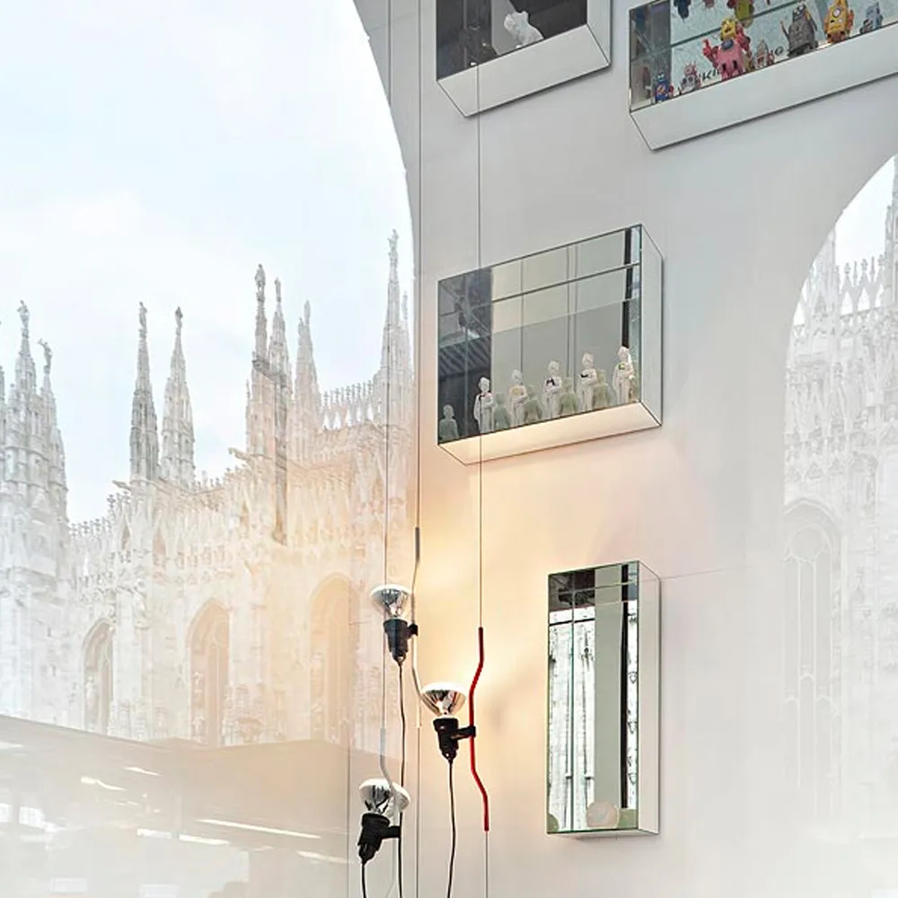 Lampa podłogowa i sufitowa Parentesi, Nickel Flos