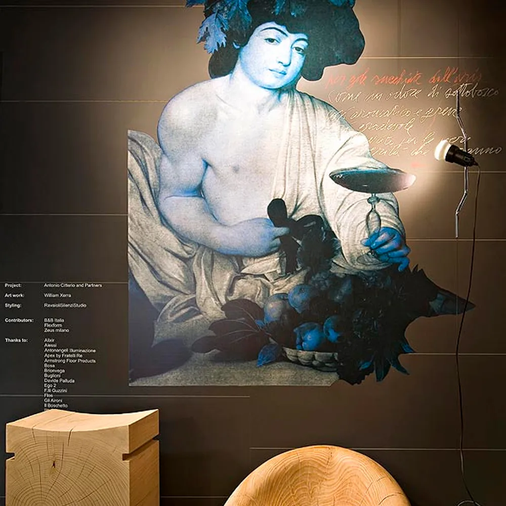 Lampa podłogowa i sufitowa Parentesi, Nickel Flos