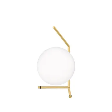 Lampa stołowa IC lights T1 low - Szczotkowany mosiądz, opal - Flos