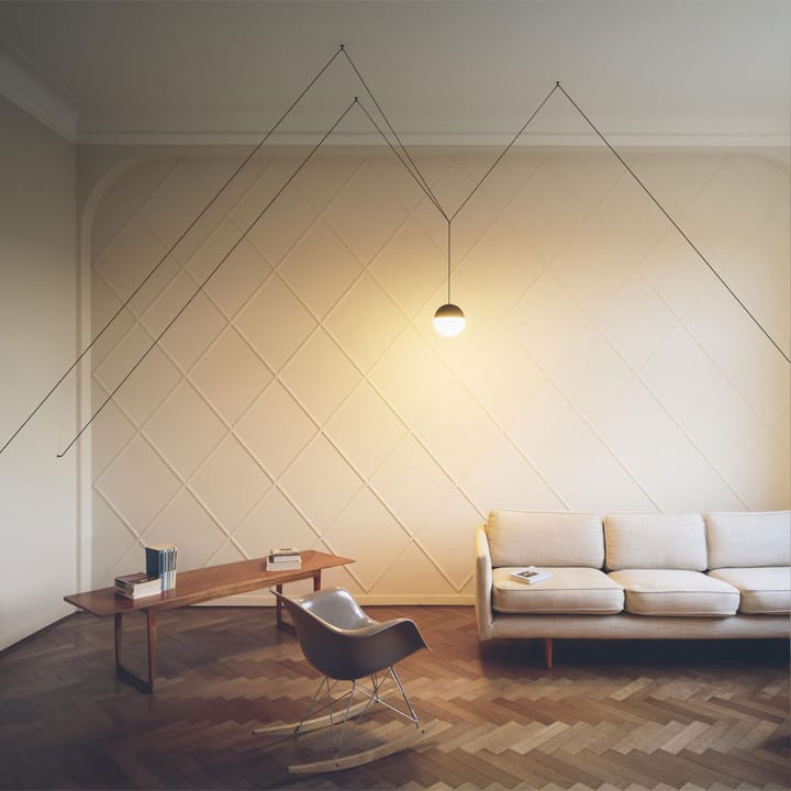Lampa sufitowa String Light Sphere, Czarny, kabel 12 m Flos